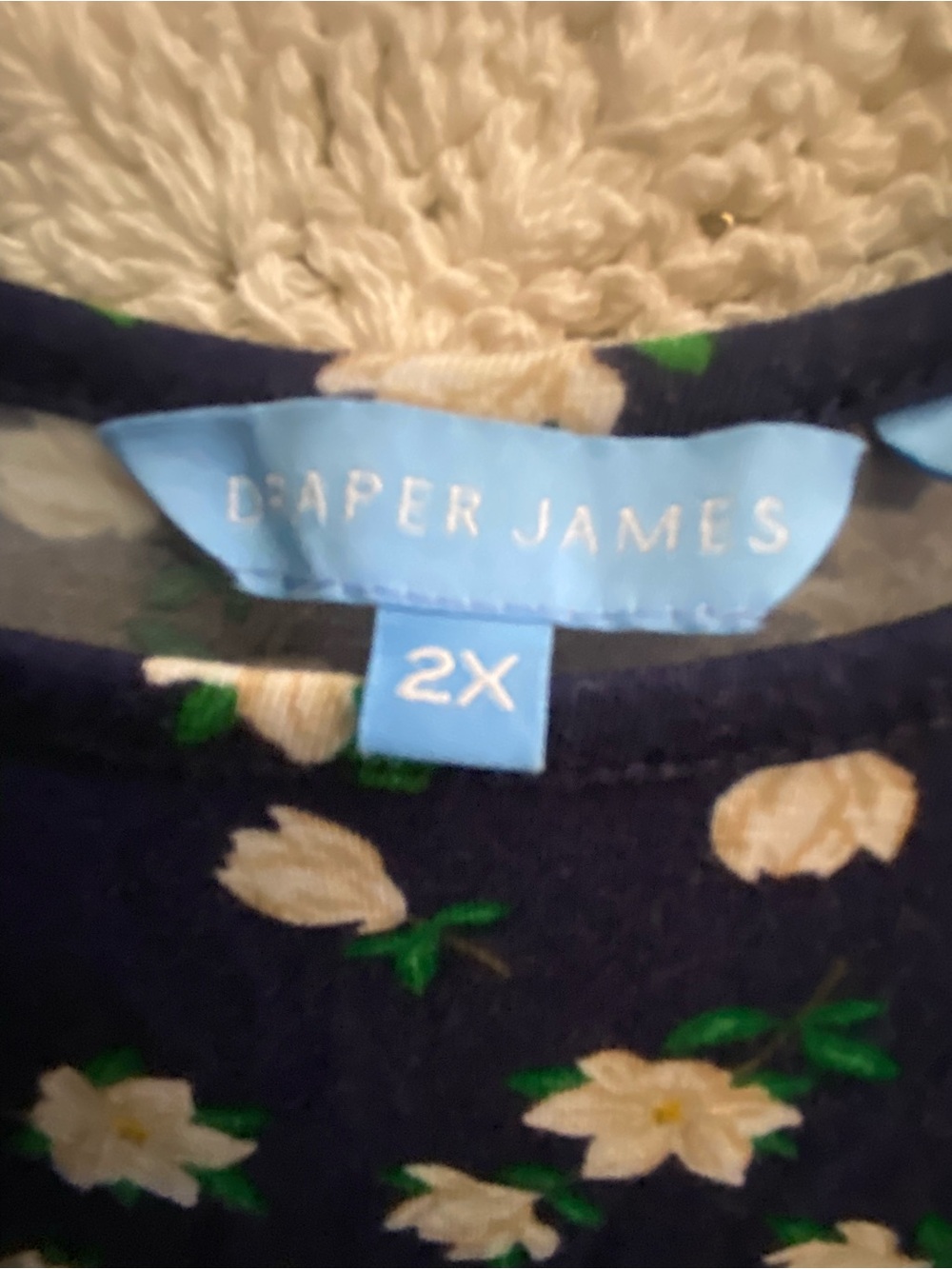 Draper James 2X Navy White Floral Midi Dress Fit & Flare 💙 - Picture 5 of 7